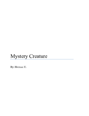 Mystery Creatureby Herman U.