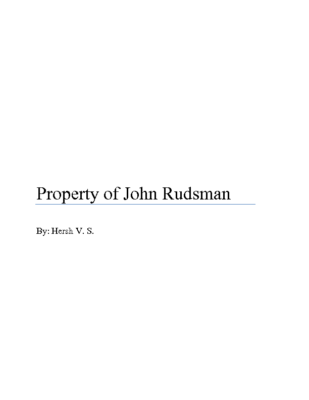 Property of John Rudsmanby Hersh V.-S.