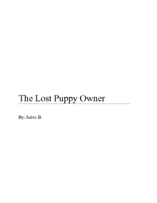 The Lost PUppy Ownerby Jaden B.