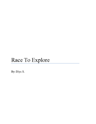 Race To Exploreby Diya S.