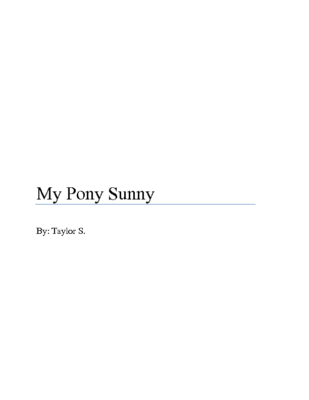 My Pony Sunnyby Taylor S.