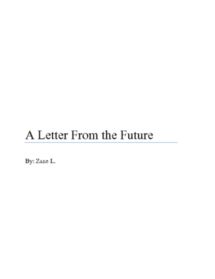 A Letter From the Futureby Zane L.