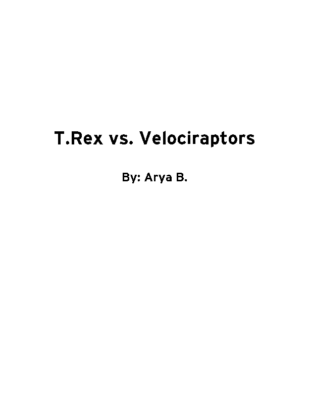 T.Rex vs. Velociraptor by Arya Amel B.