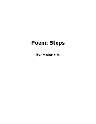 Poem: Steps by Malorie V.