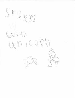 Spiders with Unicorn by Rebeca O.
