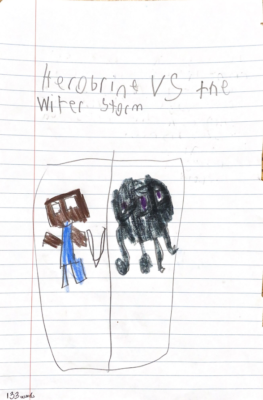 Herobrine vs. the winter storm  by Trent W.