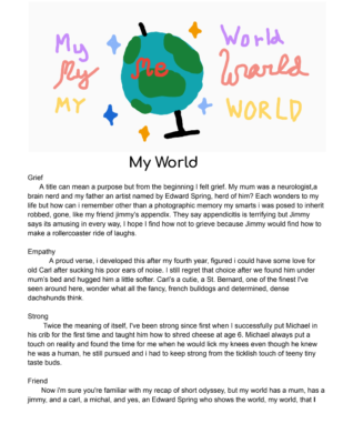 My World  by Saige G.